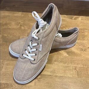 Vans Off The Wall Atwood Tan/Cream Canvas Casual Athletic Shoes Sz Woman’s 10
